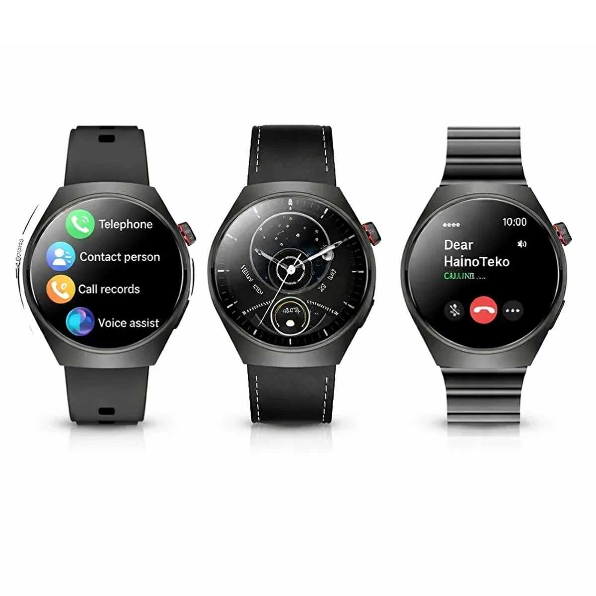 Haino Teko-32 Waterproof Smartwatch – Curved AMOLED Display, Bluetooth Calling & 3 Pair Straps