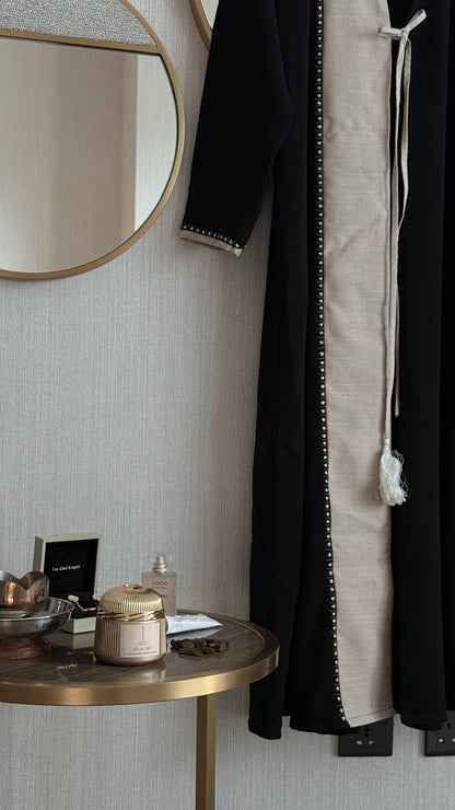 Black Contrast-Edge Abaya