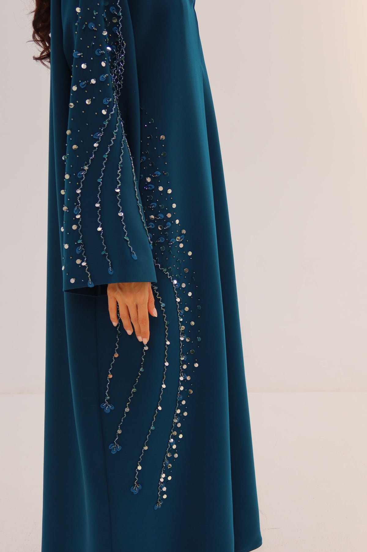 Teal Embellished Abaya